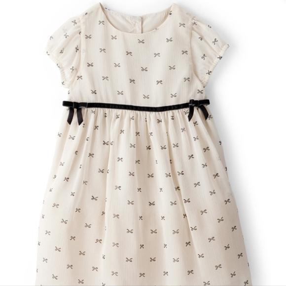 Carter's Other - New Carter's Beige Dress with Dark Blue Bow Pattern